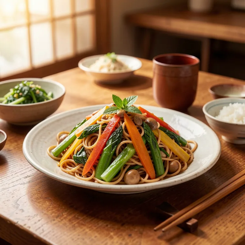 Nouilles sautées aux légumes au wok
