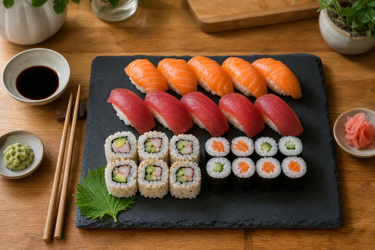Recette de sushi maison : nigiri et plateau varié